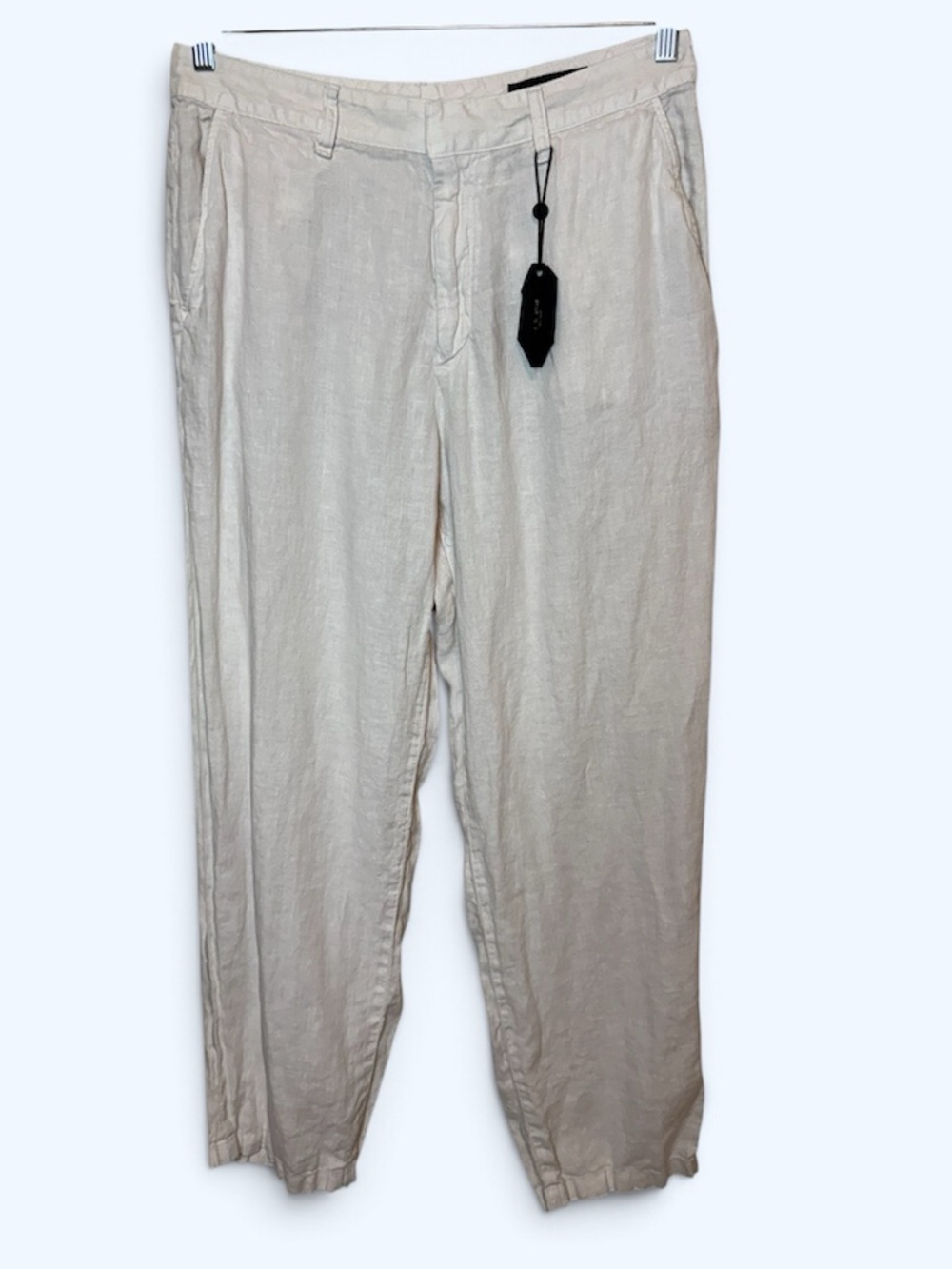 rag & bone White Baggy Linen Trousers Men's 32 Slouchy Relaxed Pant